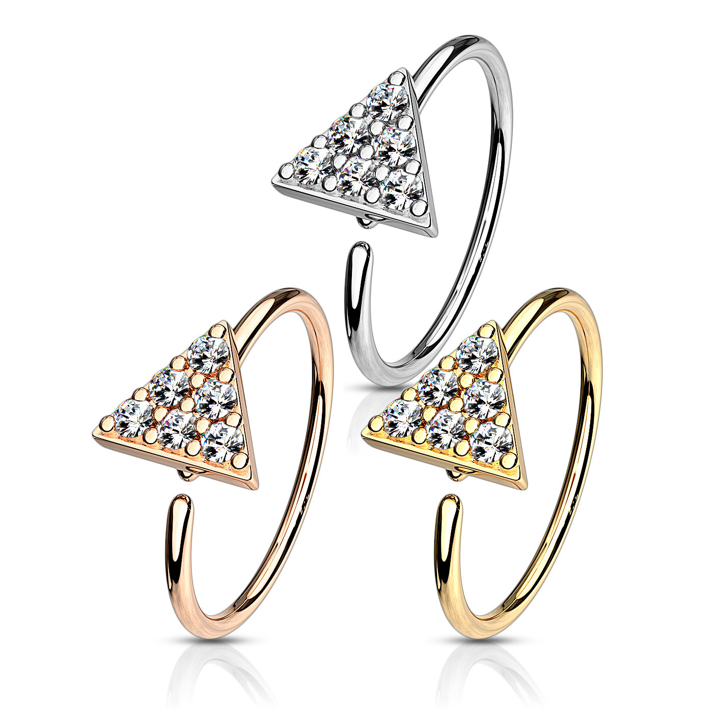 Ring mit steinbesetztem Dreieck