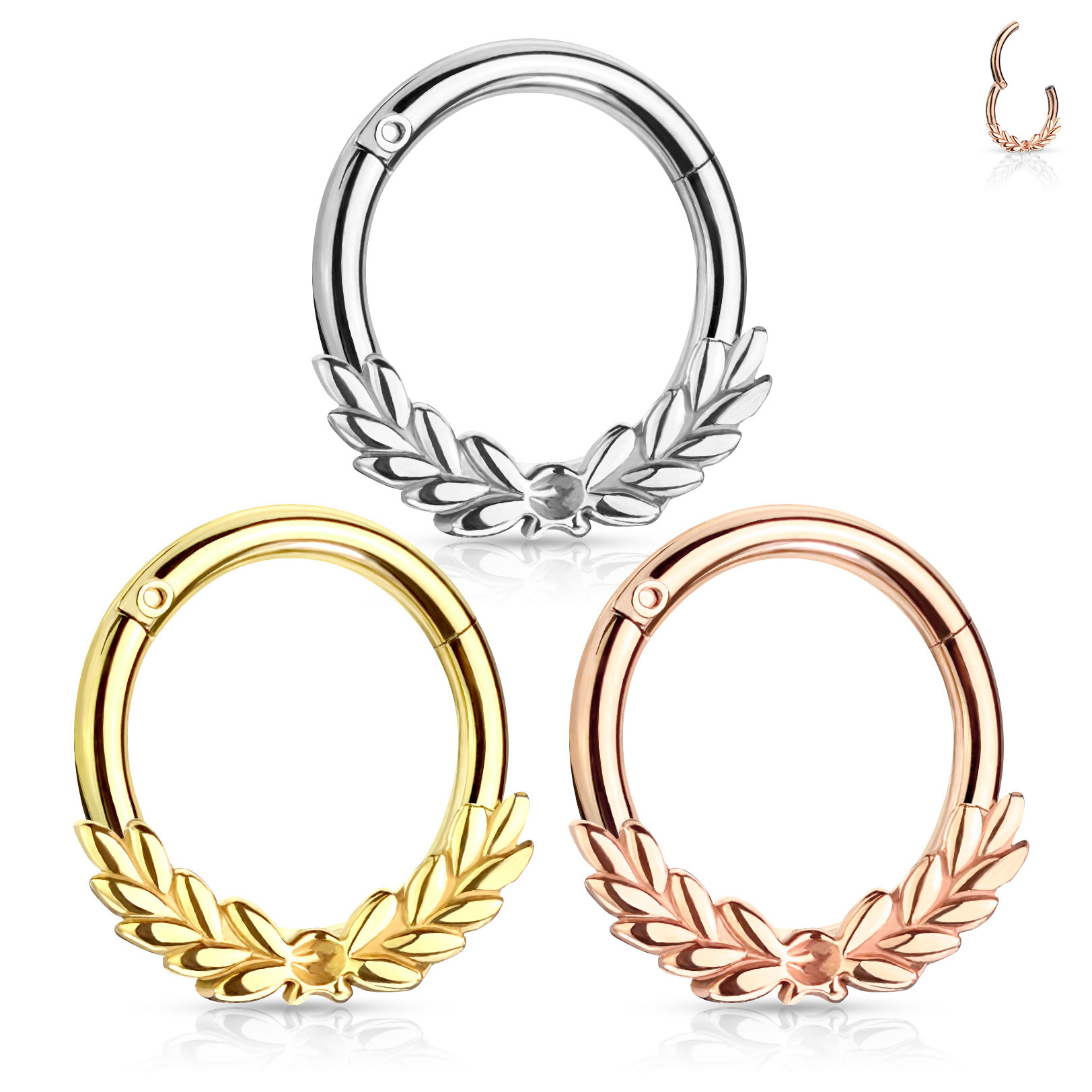 Ring mit Lorbeerkranz und Scharnier