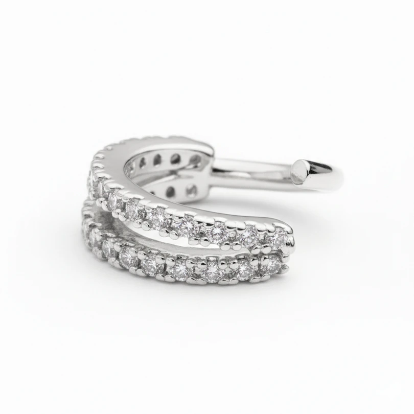 Ring mit doppelter gespaltenen Steinreihe