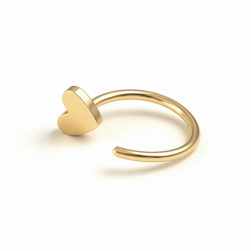 Offener Ring aus Titan mit Herz