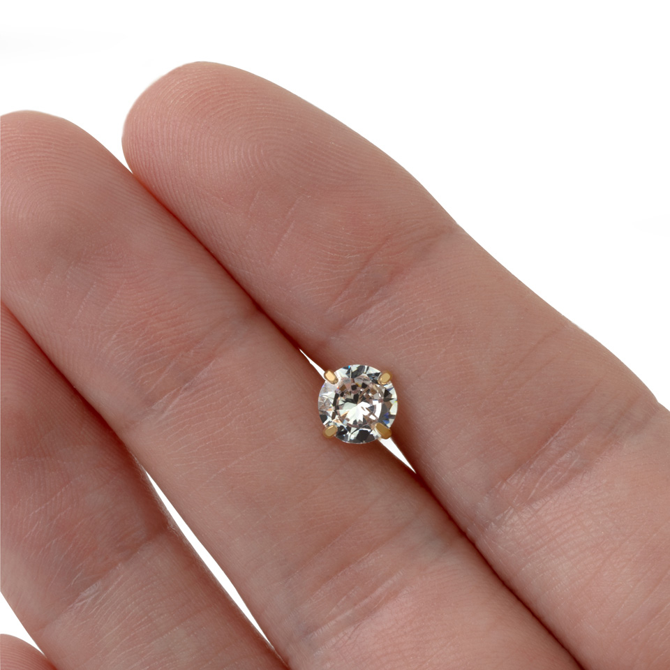 Zungenpiercing mit fixiertem runden Stein