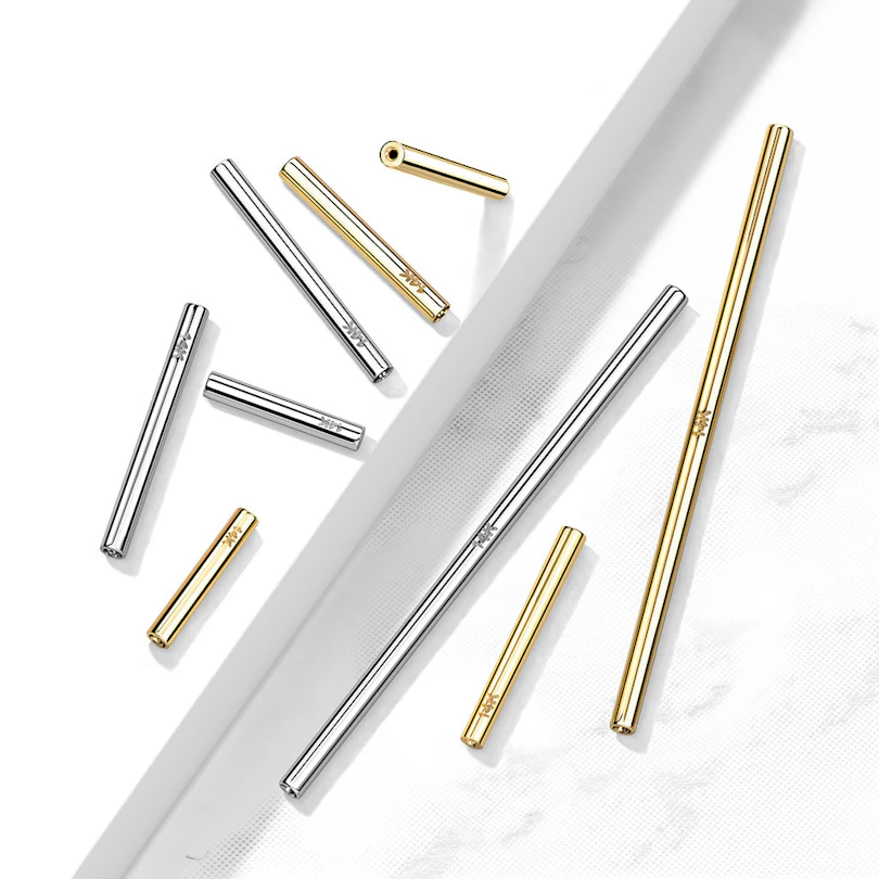 Gewindeloses Push-In Barbell aus 14K Gold